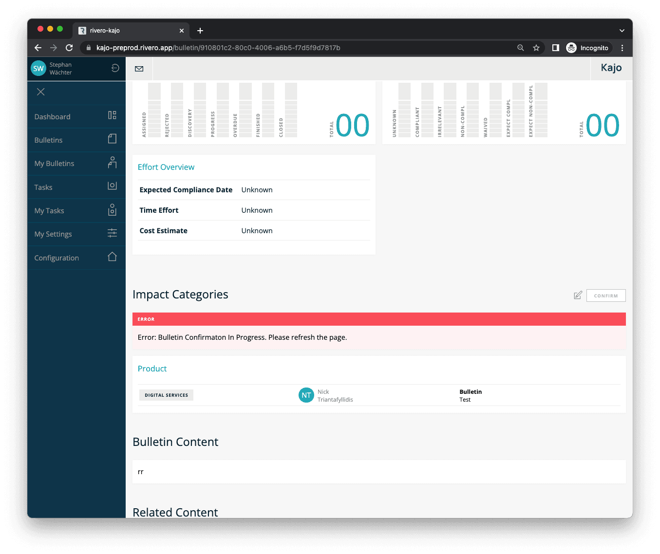 Improving issues with bulletin confirmation