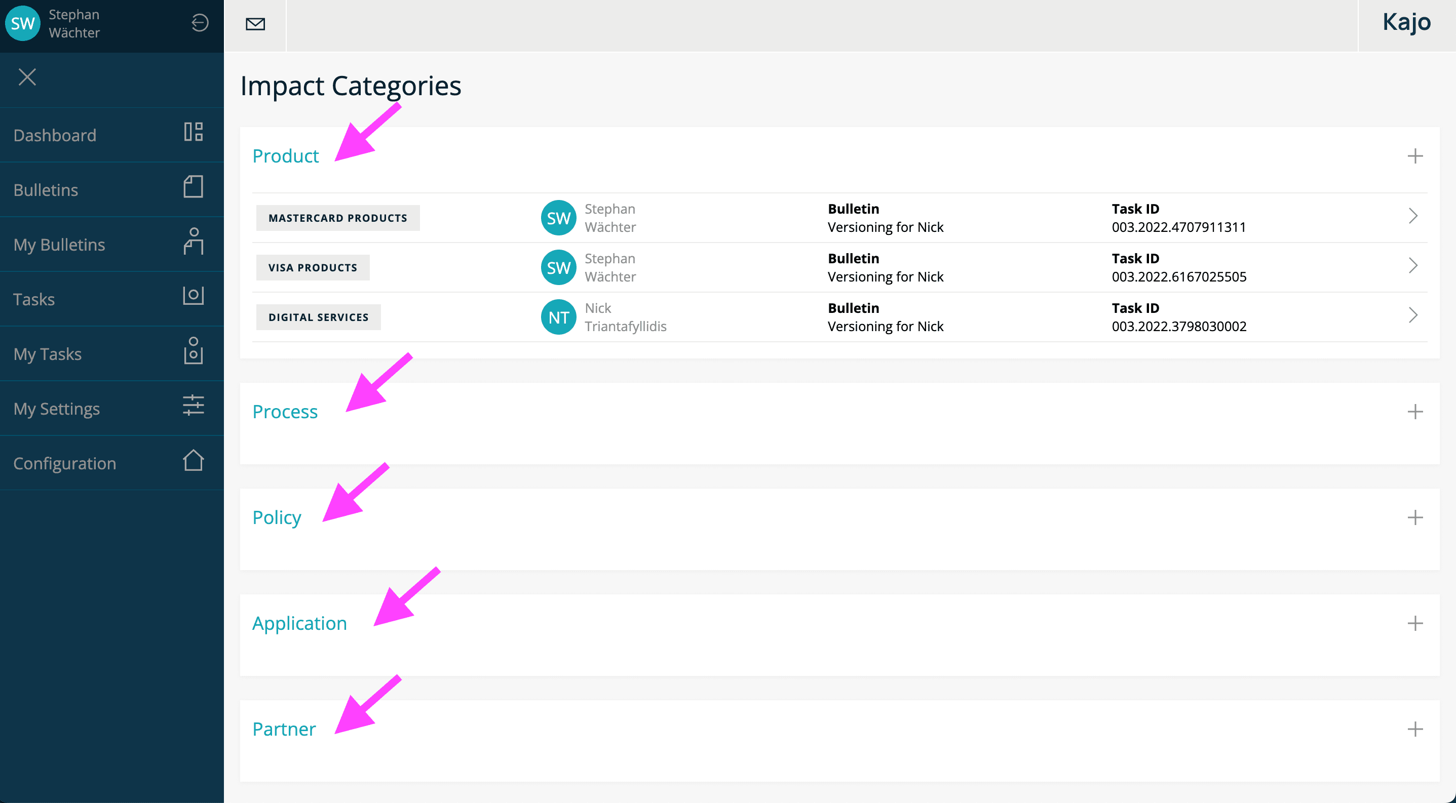 Allow the SCM to add tasks for all category types