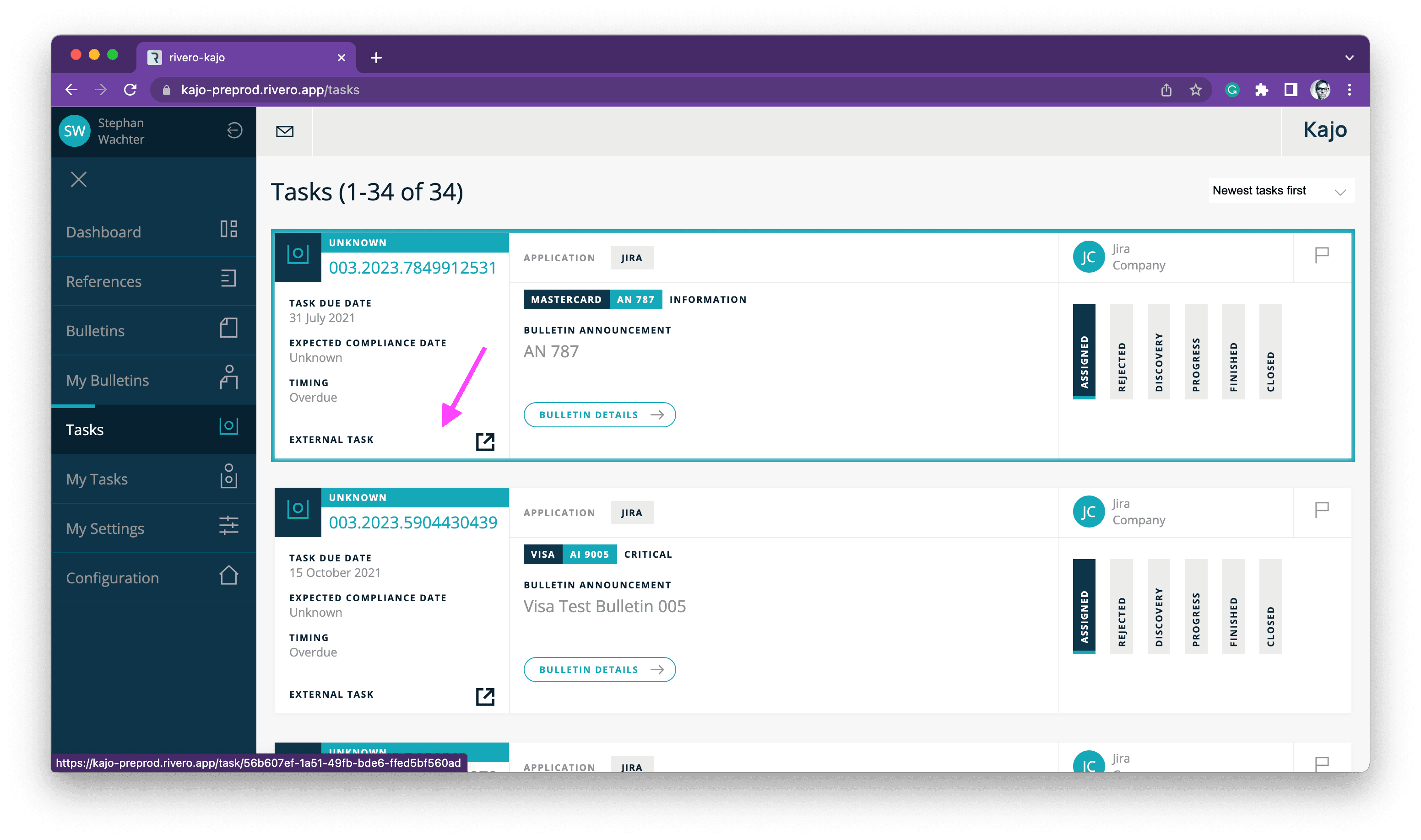 External task links