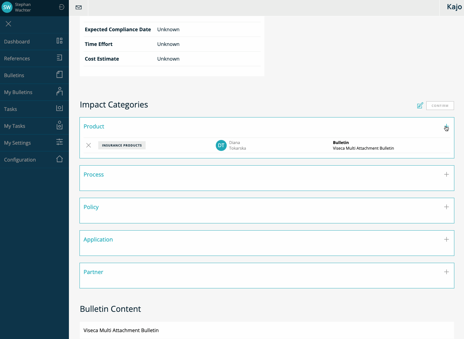 Multi-category selection