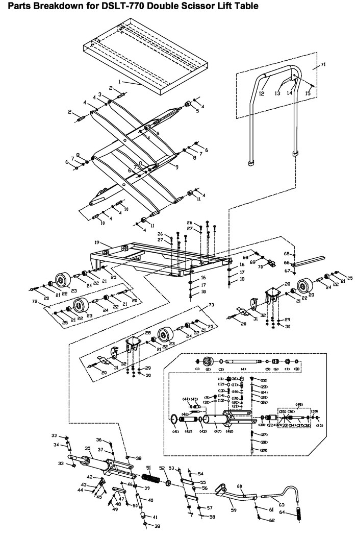 Jet 140778_DSLT-770 Scissor Lift Table Parts