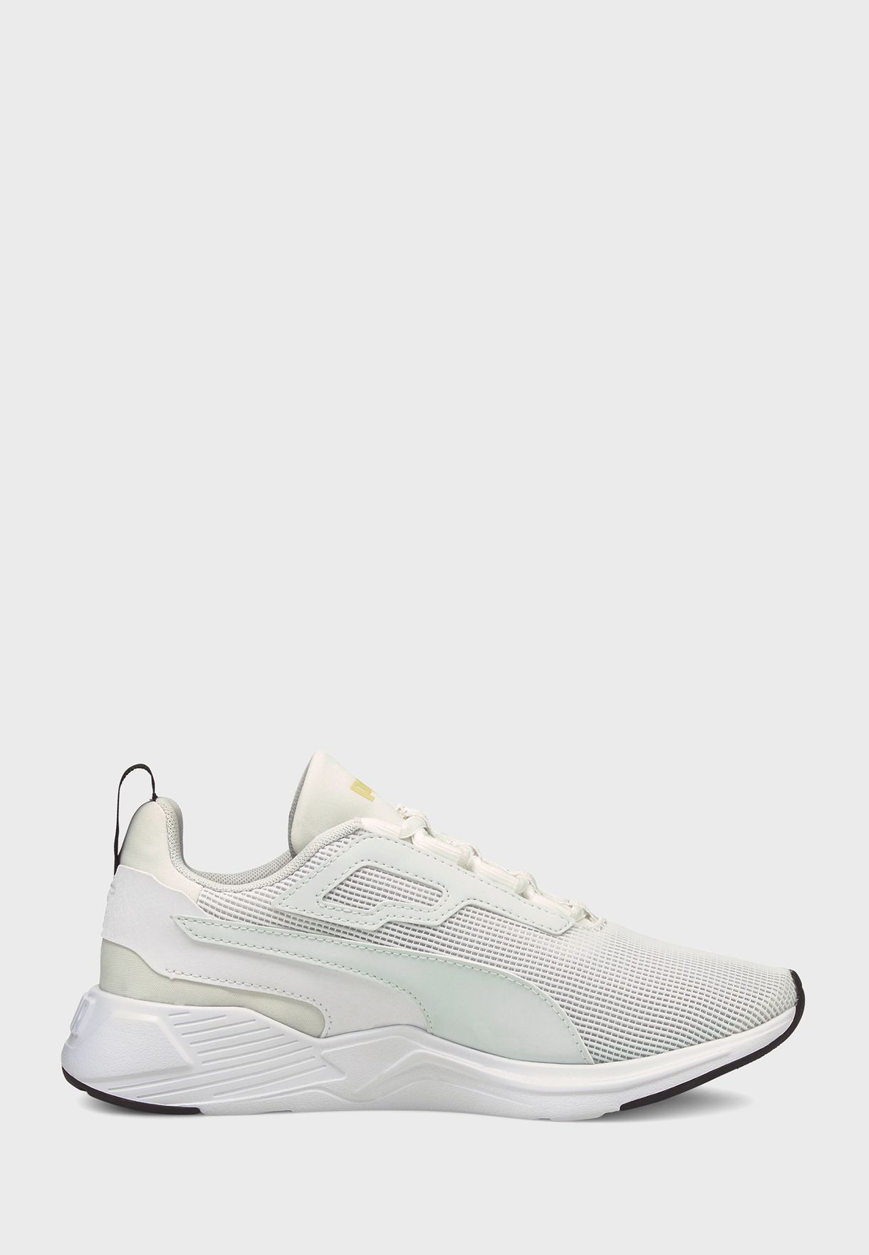 puma training disperse xt trainers in white and yellow