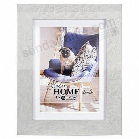 MCS 8X10 Thin Bead Wood Collage & Portrait Frame with 5x7 White Mat  (Pewter)
