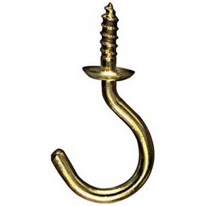 National Hardware Cup Hook, Solid Brass, 1-1/2 In., 2-Pk