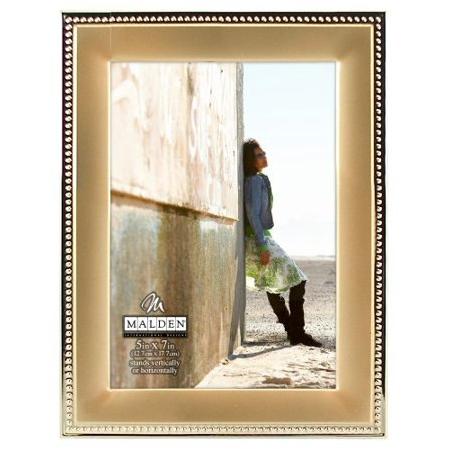 MCS 8X10 Thin Bead Wood Collage & Portrait Frame with 5x7 White Mat  (Pewter)