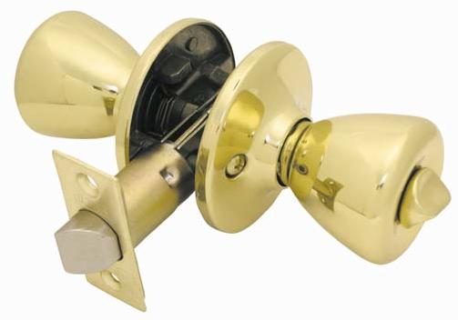 Steel Pro Polished Brass Bed & Bath Door Knob