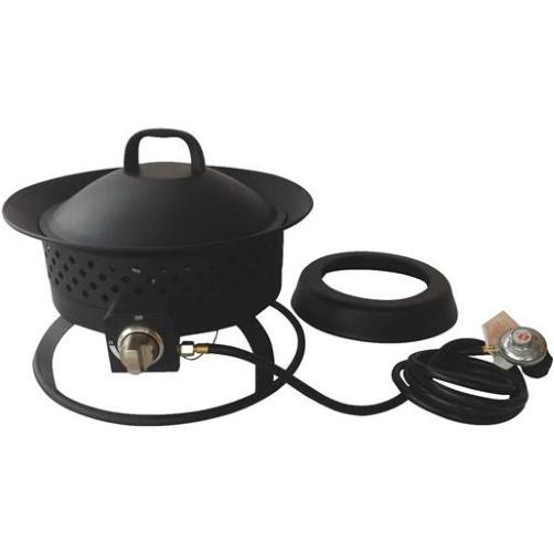 Bond Aurora 18 In. Bronze Round Steel Gas Fire Pit