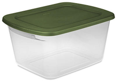 Sterilite 17412N06 60 Quart. Storage Box, Clear & Green