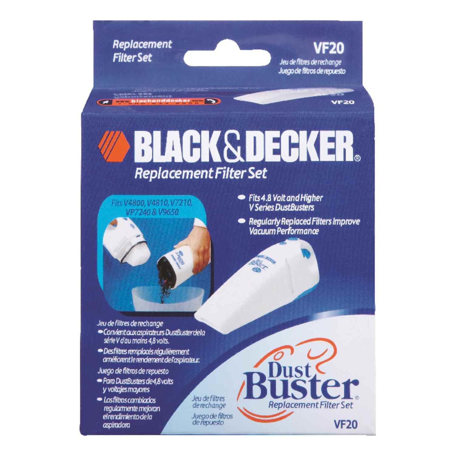 NEW Black & Decker DustBuster Cordless Vac VF10 Replacement Filter Set 