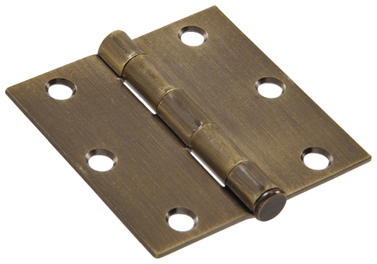 851801 3 in. Residential Door Hinge with Square Corners, Antique Brass