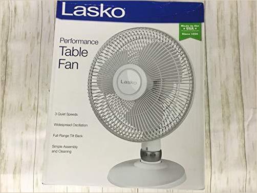 Lasko 12' Oscillating Table Fan, White 