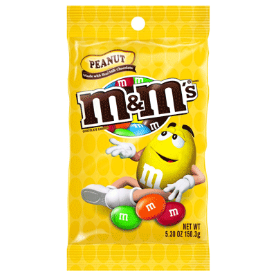 M&M 3238 Peanut Peg Bag Chocolate Candy Case Of 12