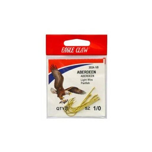 Eagle Claw Gold Aberdeen Hook, Size 1/0