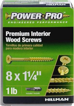 48582 9 x 2.25 in. Power Pro Premium Interior Wood Screws - 1 lbs