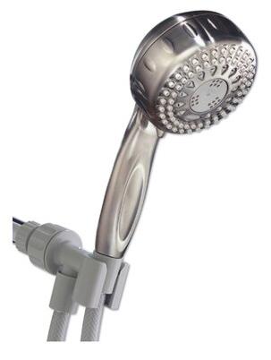 Waterpik PowerSpray 5-Spray 1.8 GPM Handheld Shower, Brushed Nickel