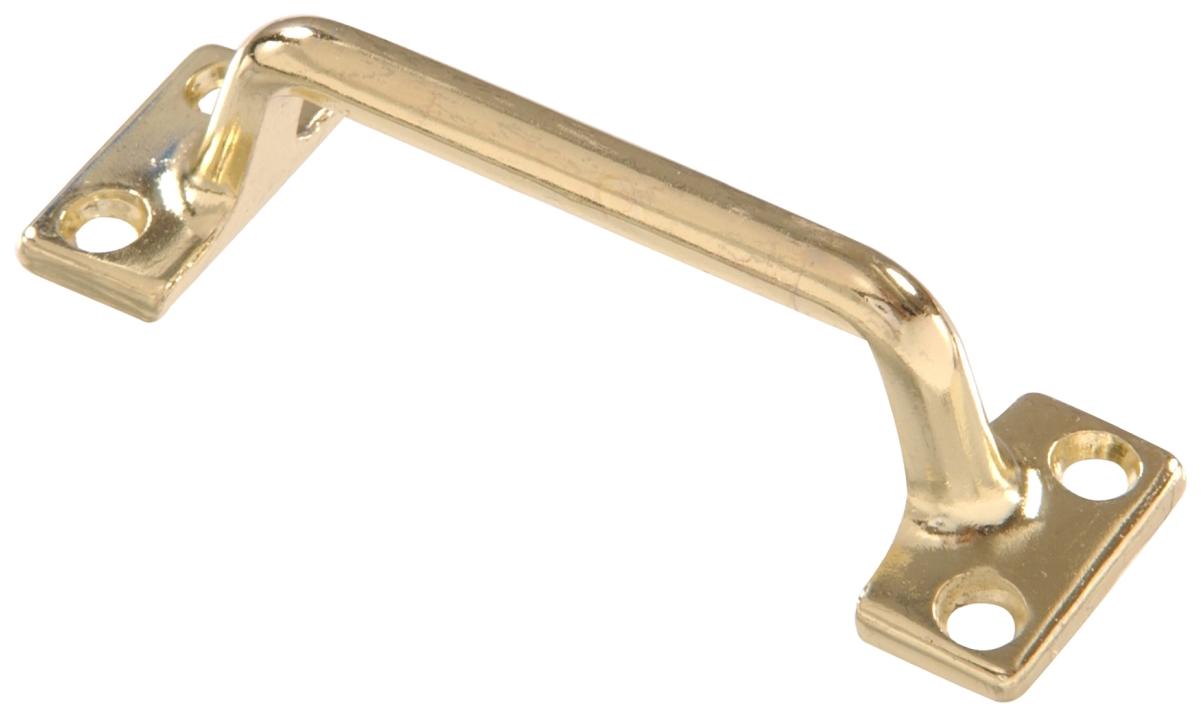 852911 4 in. Carded - Sash Lift Handrail Bracket, Polished Brass