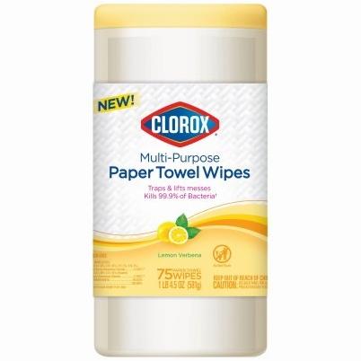 Clorox Lemon Verbena Multi-Purpose Paper Towel Wipes 75 ct