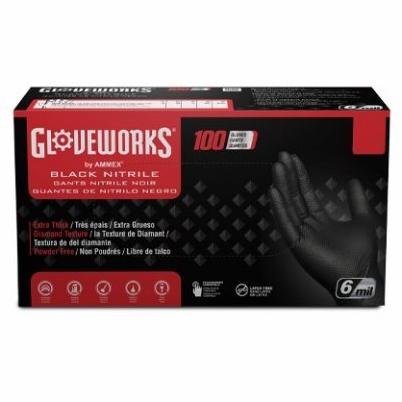 GlovePlus Black Nitrile Industrial Gloves by AMMEX, Size L - 100 count