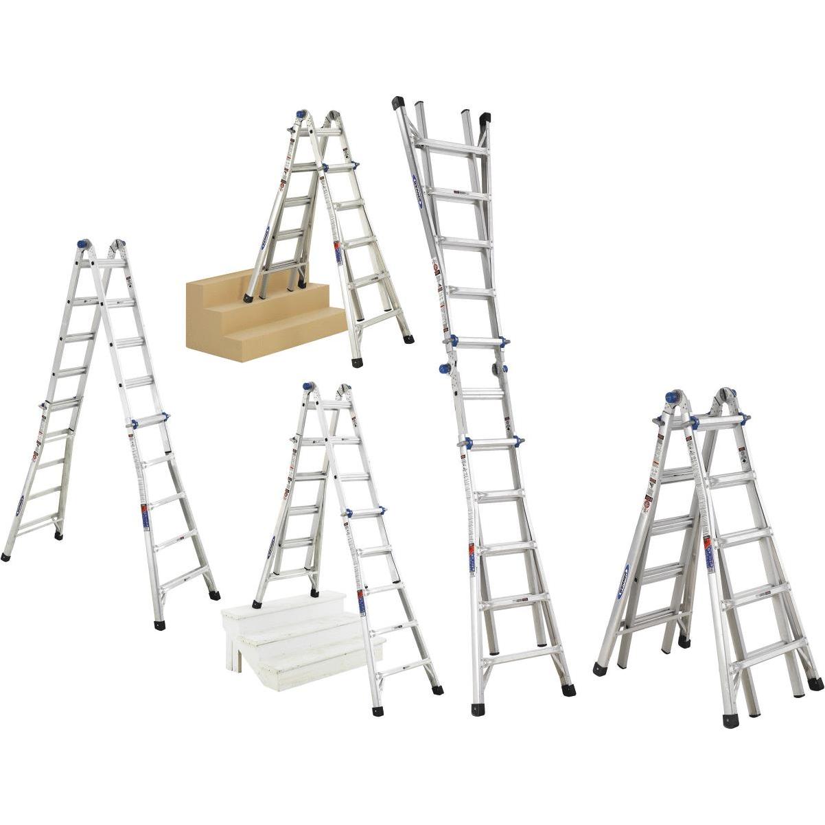 Werner 19 Ft Aluminum Multi Position Telescoping Ladder With 300 Lb werner-19-ft-aluminum-multi-position-telescoping-ladder-with-300-lb