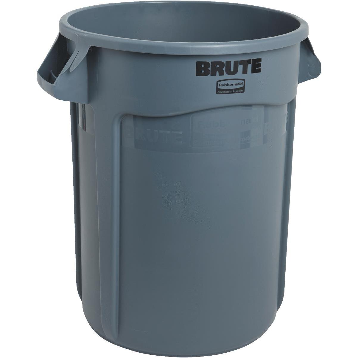 Rubbermaid Commercial Products BRUTE 48-Gallons Gray Plastic Wheeled Trash  Can with Lid at