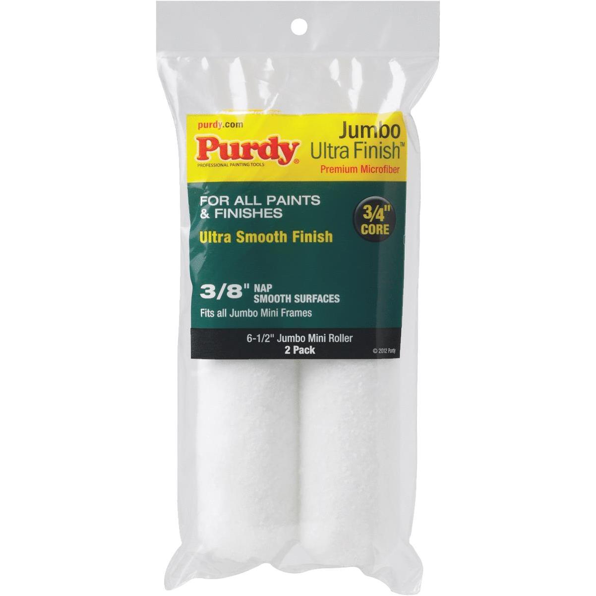 Purdy Ultra Finish 6-1/2 In. x 3/8 In. Jumbo Mini Microfiber Roller Cover  (2-Pack)