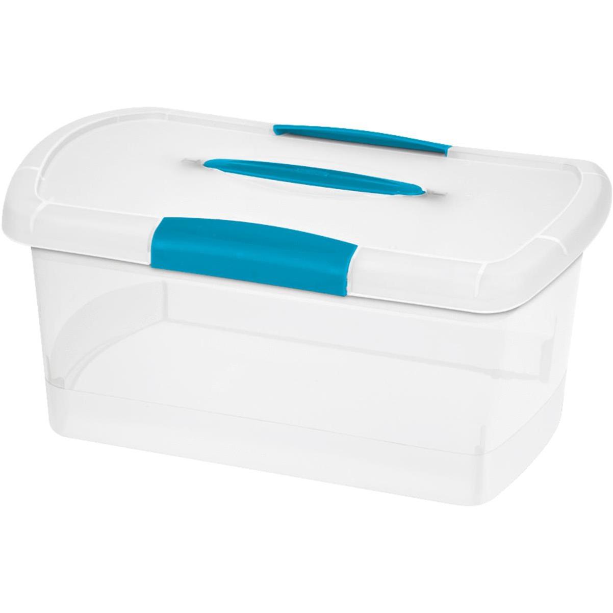 Storage Bin, Clear Plastic, 8 x 8 x 6 In.