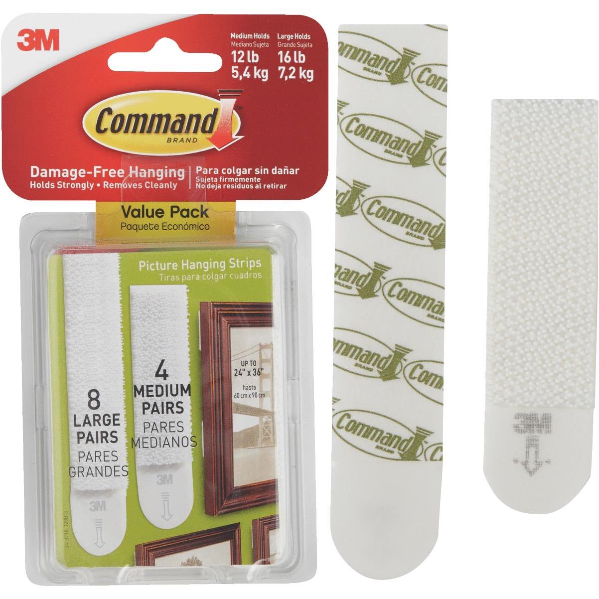 Command Damage Free Hanging Strips, White - 16 count