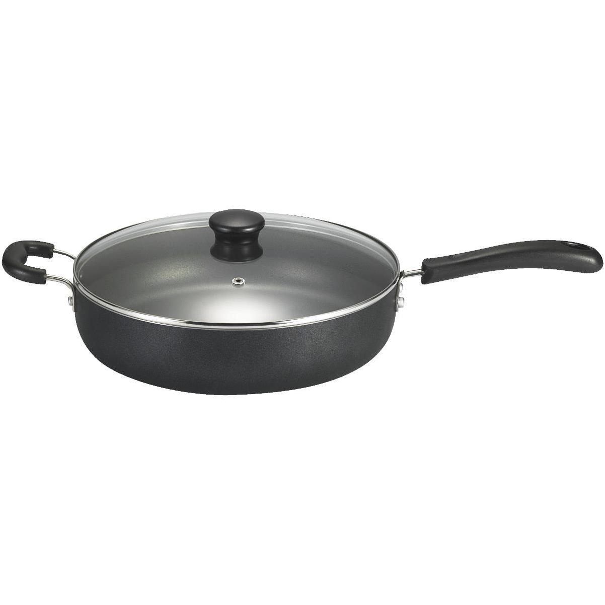 Large Deep Frying Pan With Glass Lid Non Stick Saute Fry Pan T fal