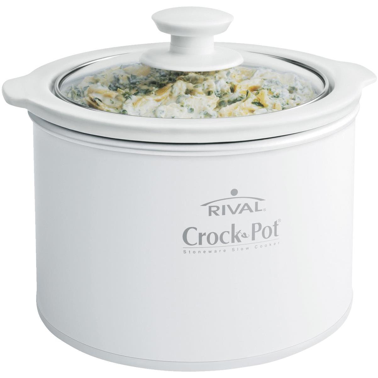 Crock-Pot 1.5 Qt. White No Dial Round Manual Slow Cooker