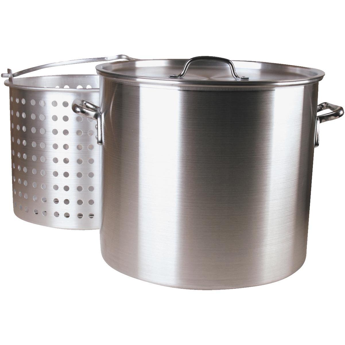 Fleur De Lis 160 Qt. Aluminum Stockpot, with 100 Qt. Strainer