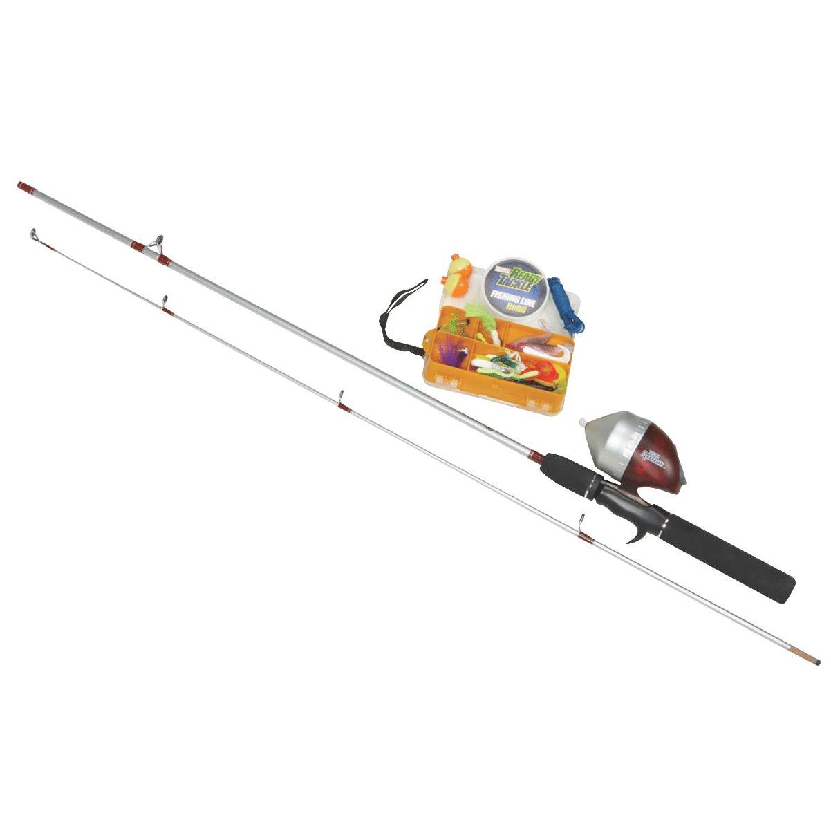 Zebco Ready Tackle 5 Ft. 6 In. Z-Glass Fishing Rod & Spincast Reel with  Tackle Kit