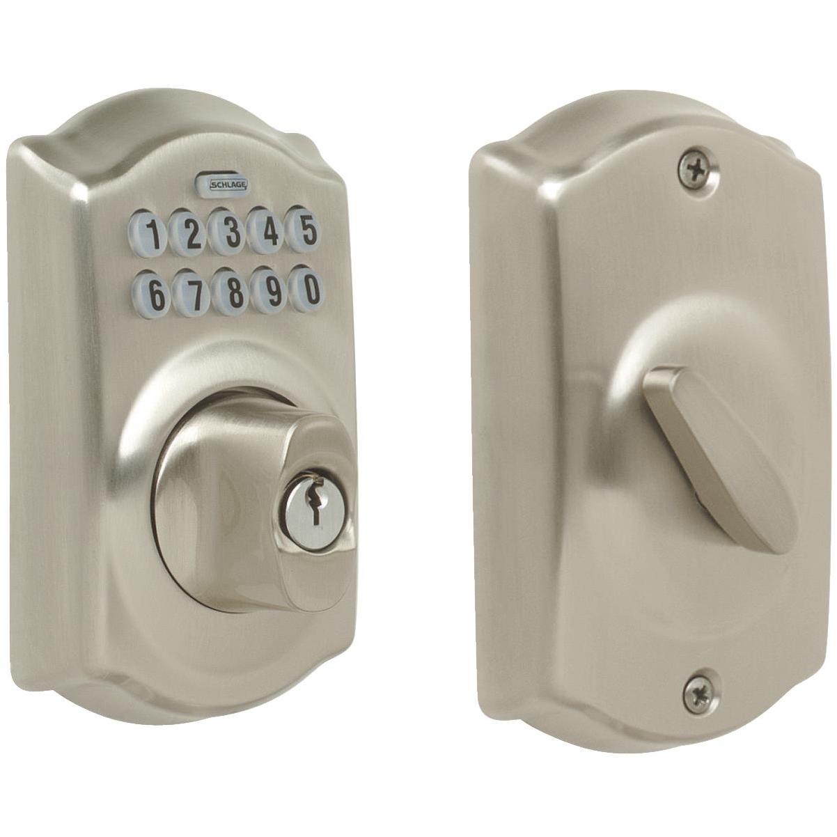 Schlage Camelot Lever Satin Nickel Electronic Keypad Entry Lock