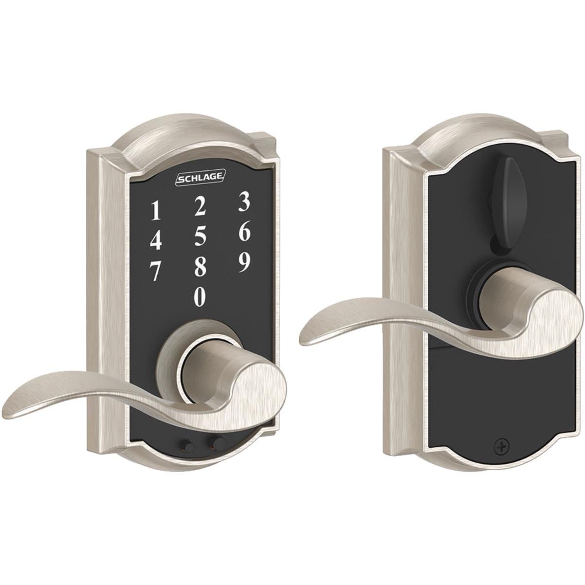 Schlage BE Series Camelot Satin Nickel Single-Cylinder Electronic