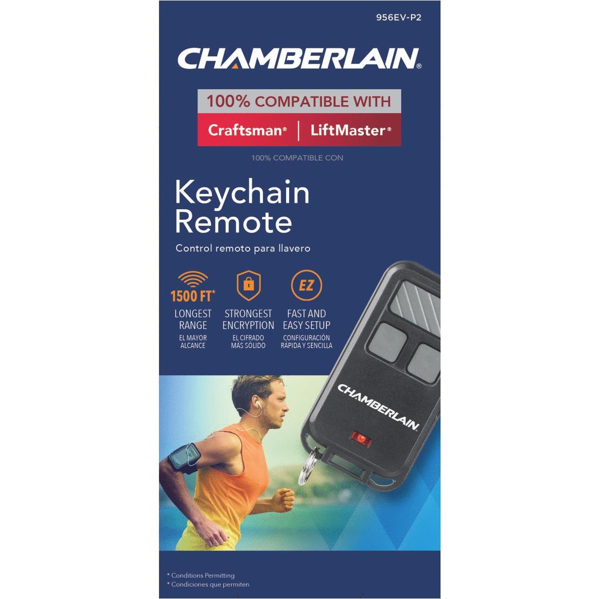 Chamberlain 3-Button Black Garage Door Remote Keychain Elitsac, Inc.