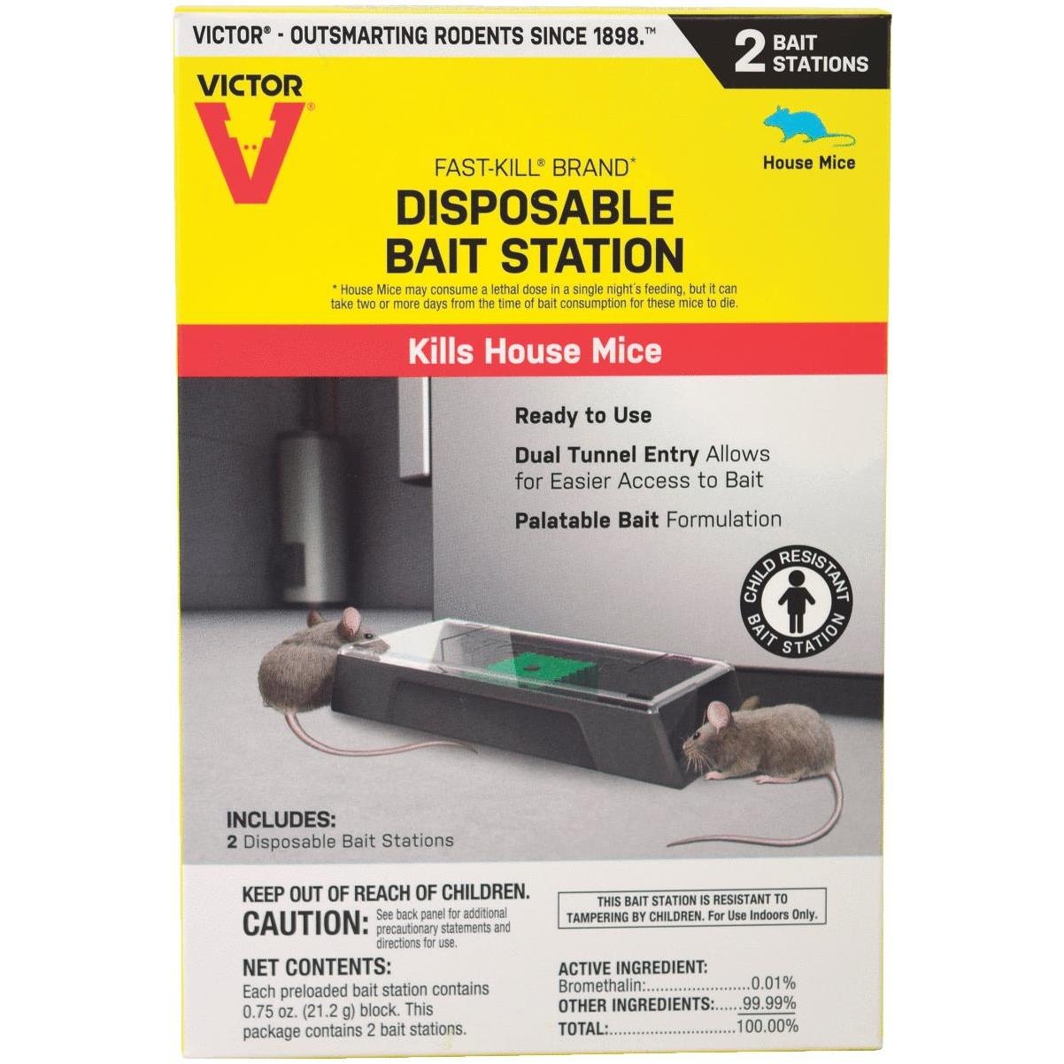 d-CON Disposable Corner Fit Mouse Poison Bait Station, 3 Bait Stations