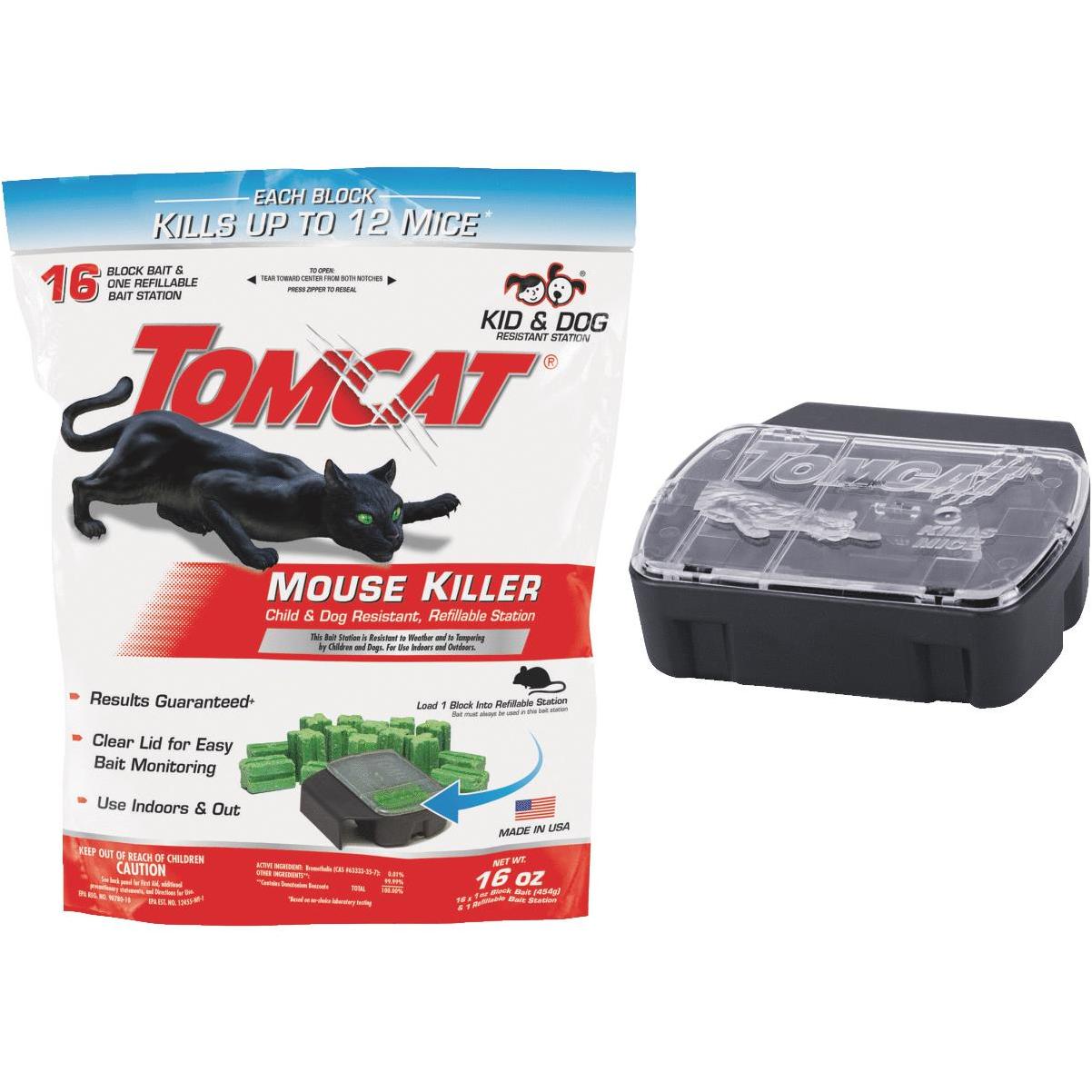 d-CON Refillable Corner Fit Mouse Poison Bait Station, 1 Trap + 20 Bait  Refills