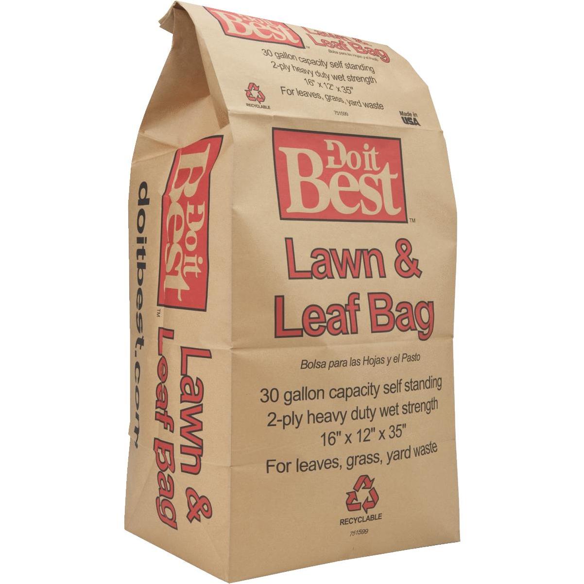 30 Gallon Lawn & Leaf 2-Ply Heavy-Duty Yard Waste Compost Paper Bags, 30  Count