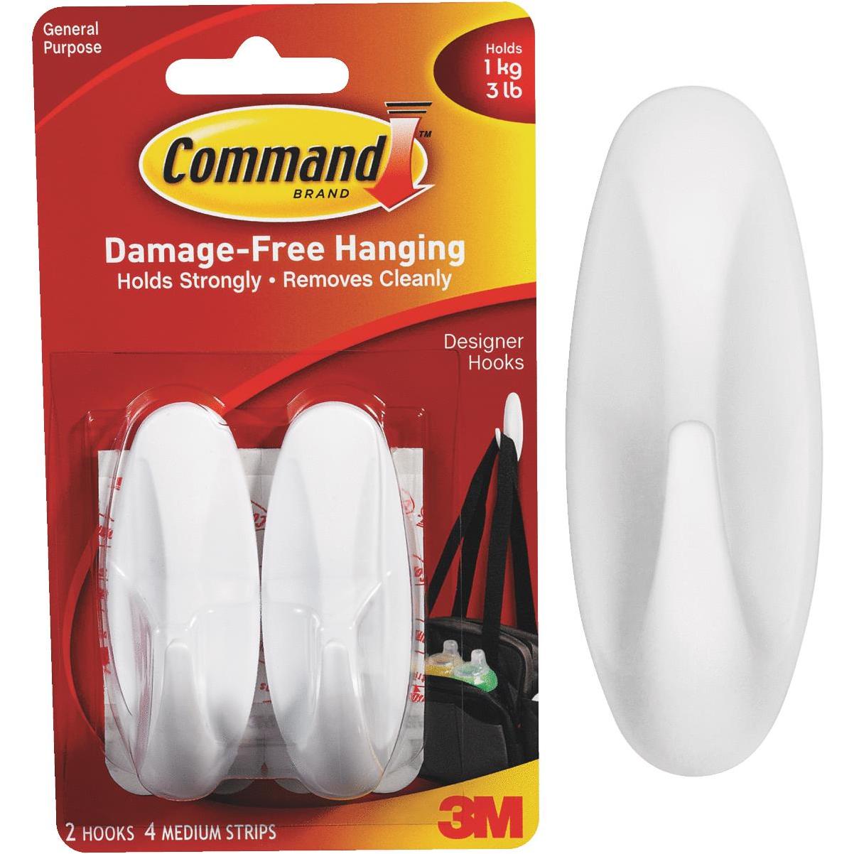 Command Large Forever Classic Hook, Brushed Nickel, 1 Hook, 2 Strips