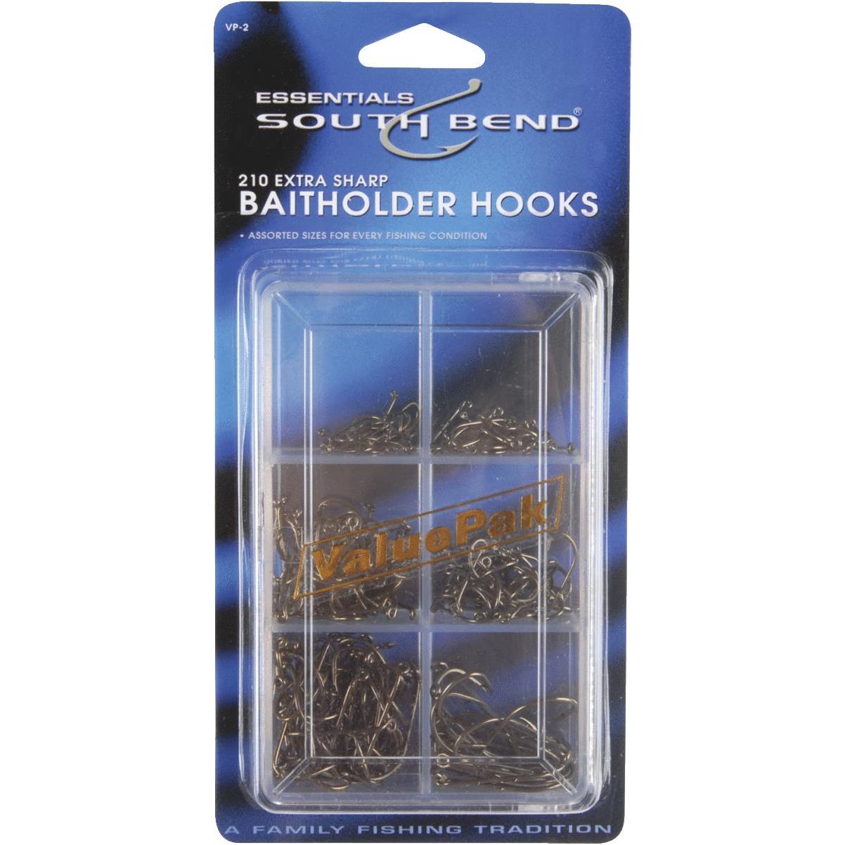 South Bend Size 8 Baitholder Live Bait Fishing Hooks, 10 pk