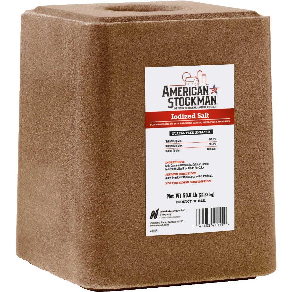 American Stockman 50 Lb. Trace Mineralized Salt With Selenium 90 Salt Block