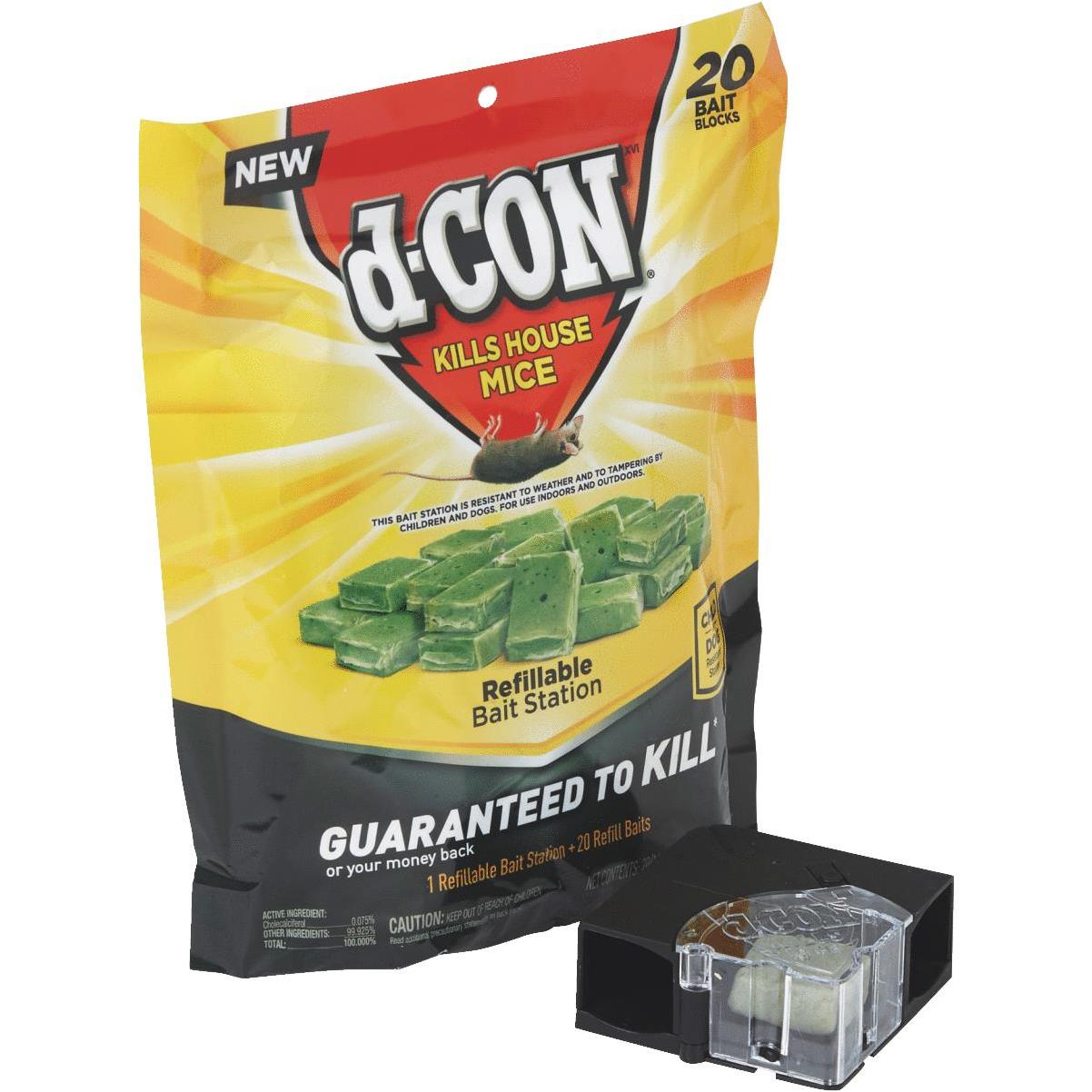 D-Con Corner Fit Mouse Poison Bait Station with 1 Trap and 20 Bait Refills  