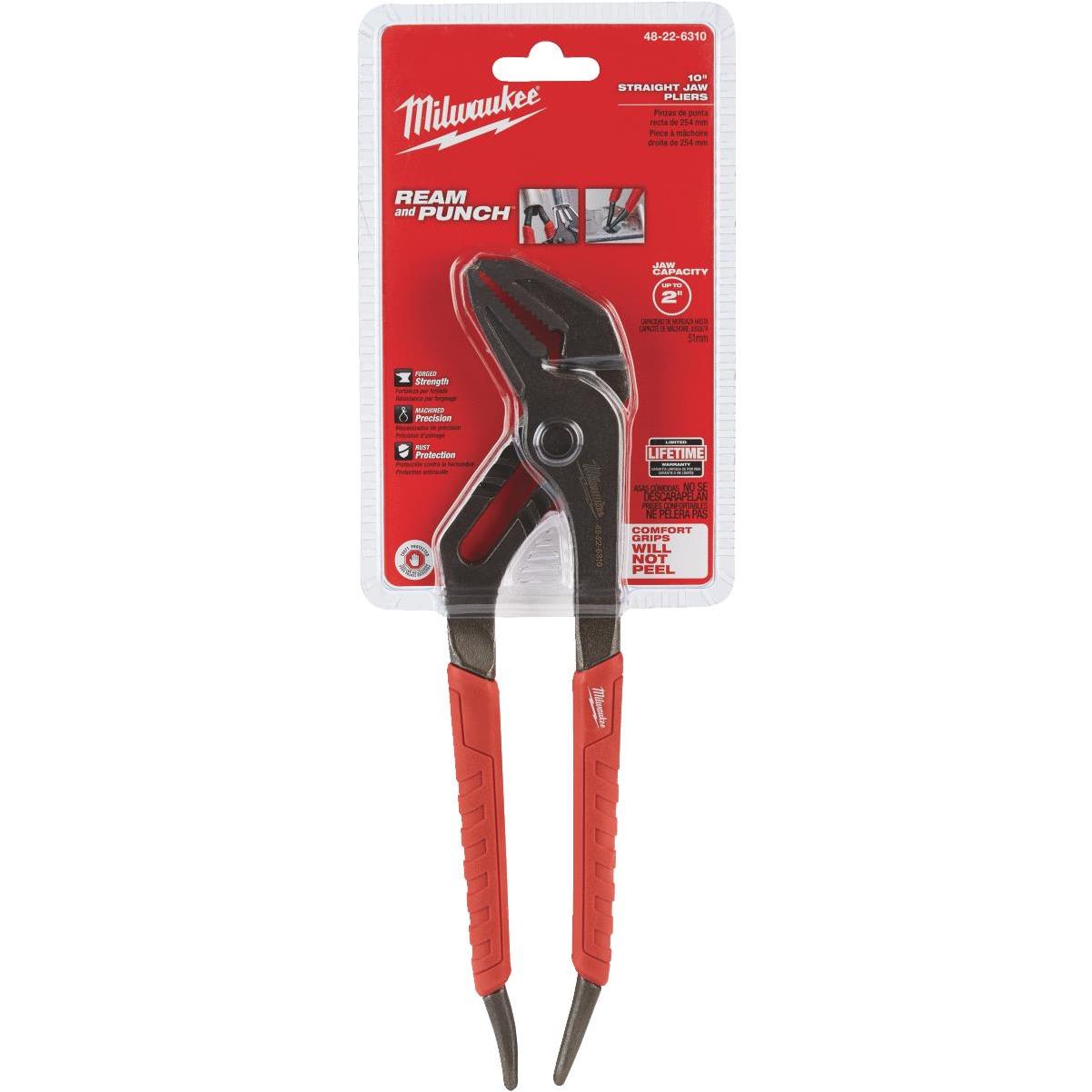 Milwaukee 48-22-6101 8-Inch Long Nose Pliers with Reaming Head and Onboard  Fish Tape Pulling