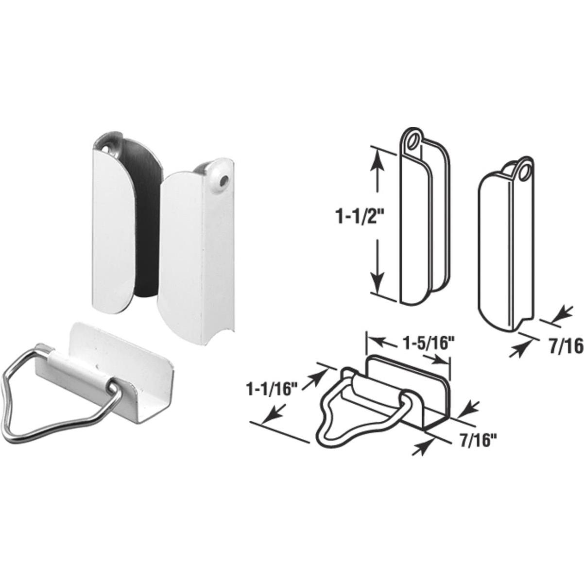 Prime-Line 7/16 In. White Hanger & Latch (2-Pack)