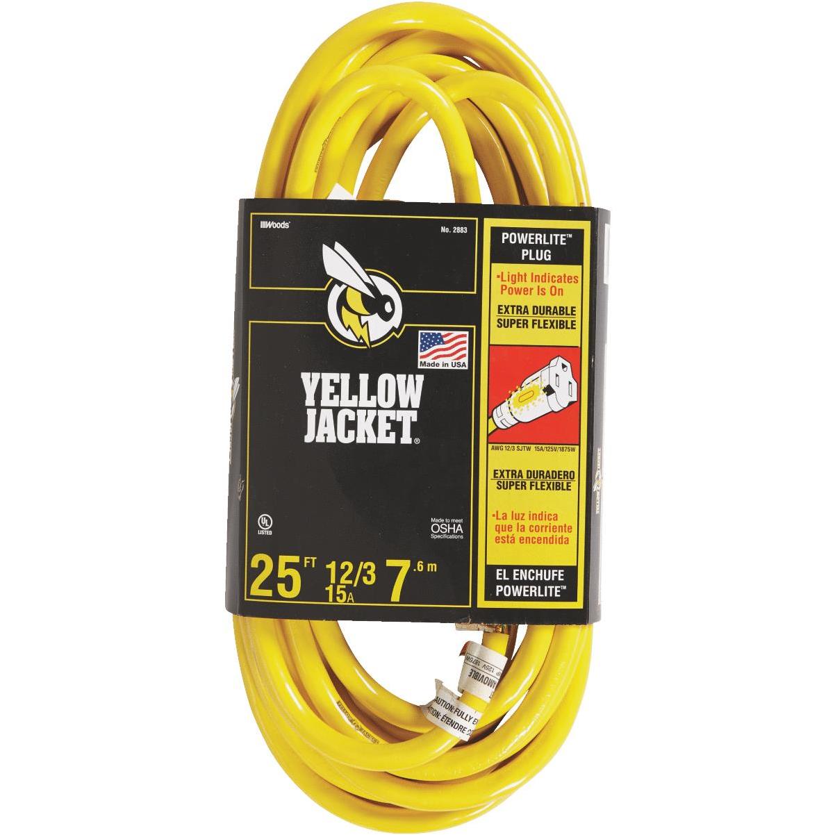 Yellow Jacket 25 Ft. 12/3 HeavyDuty Extension Cord w/Lighted End Elitsac, Inc.