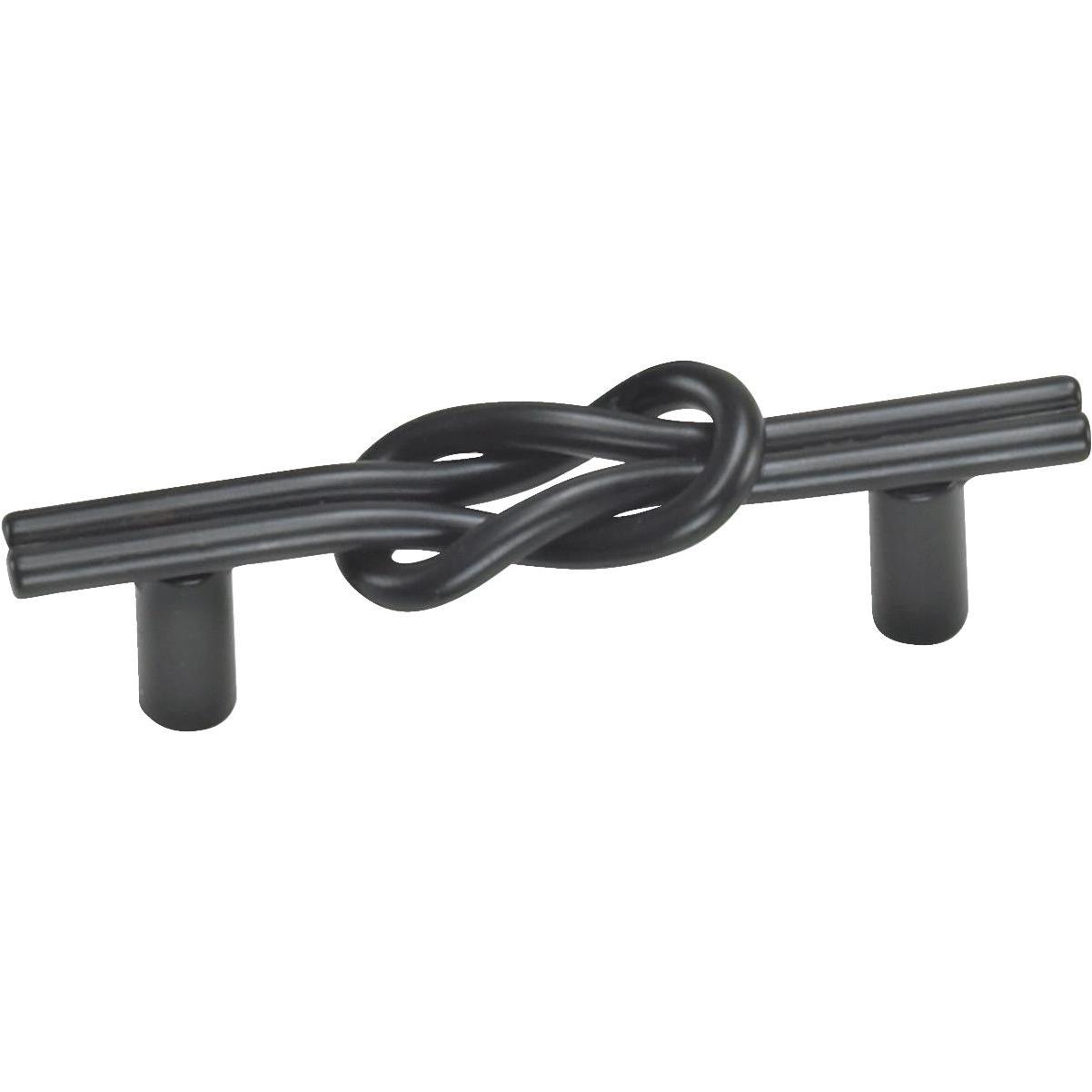 Bar Pull, Steel, Matte Black, 3-In.