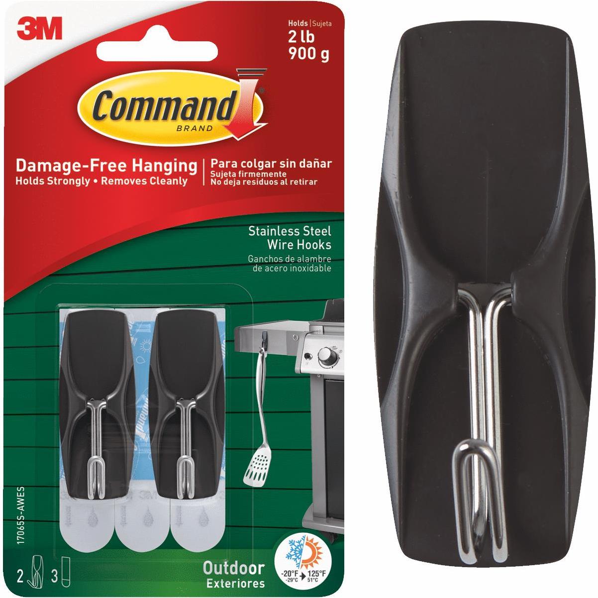 Command™ Outdoor Stainless Steel Wire Hooks - 17065S-AWES