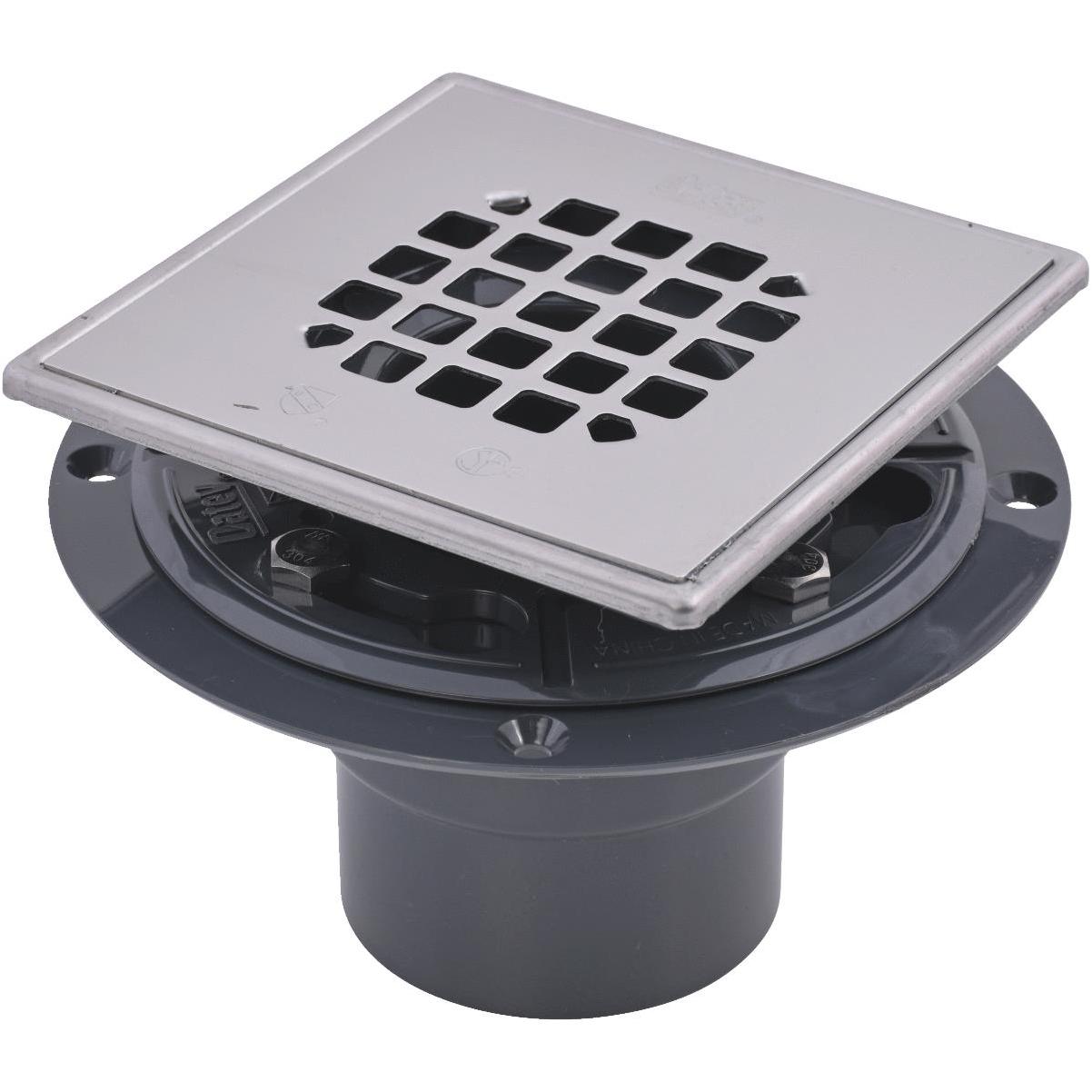 Oatey 4-1/4-in Snap-Tite Square Matte Black Strainer in the Shower