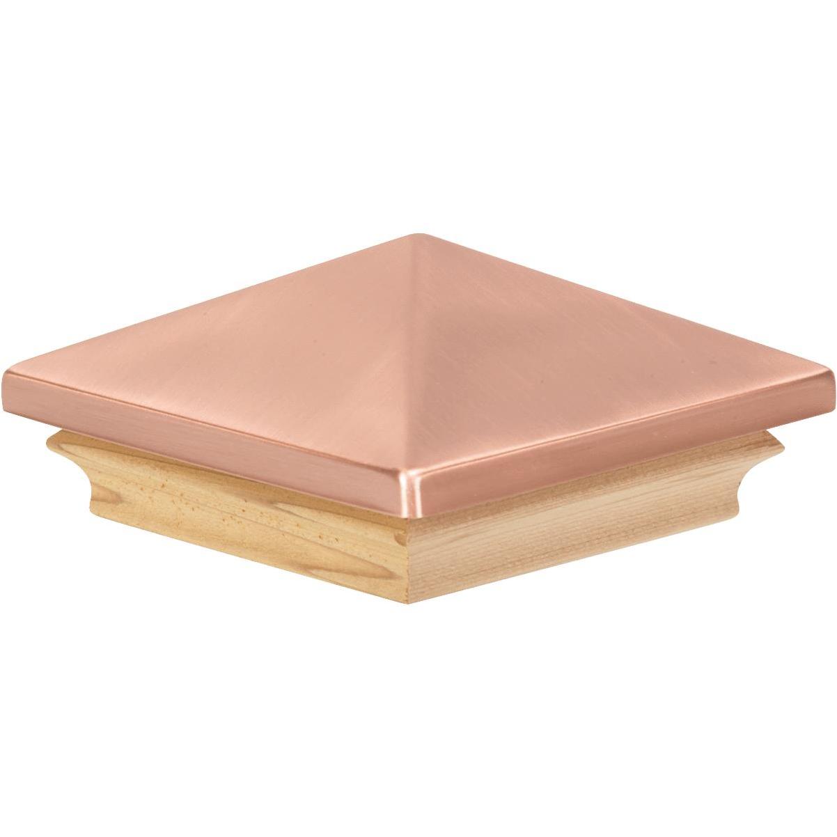 Deckorators 4 In. x 4 In. Plastic Top, Cedar Base PressOn Post Cap