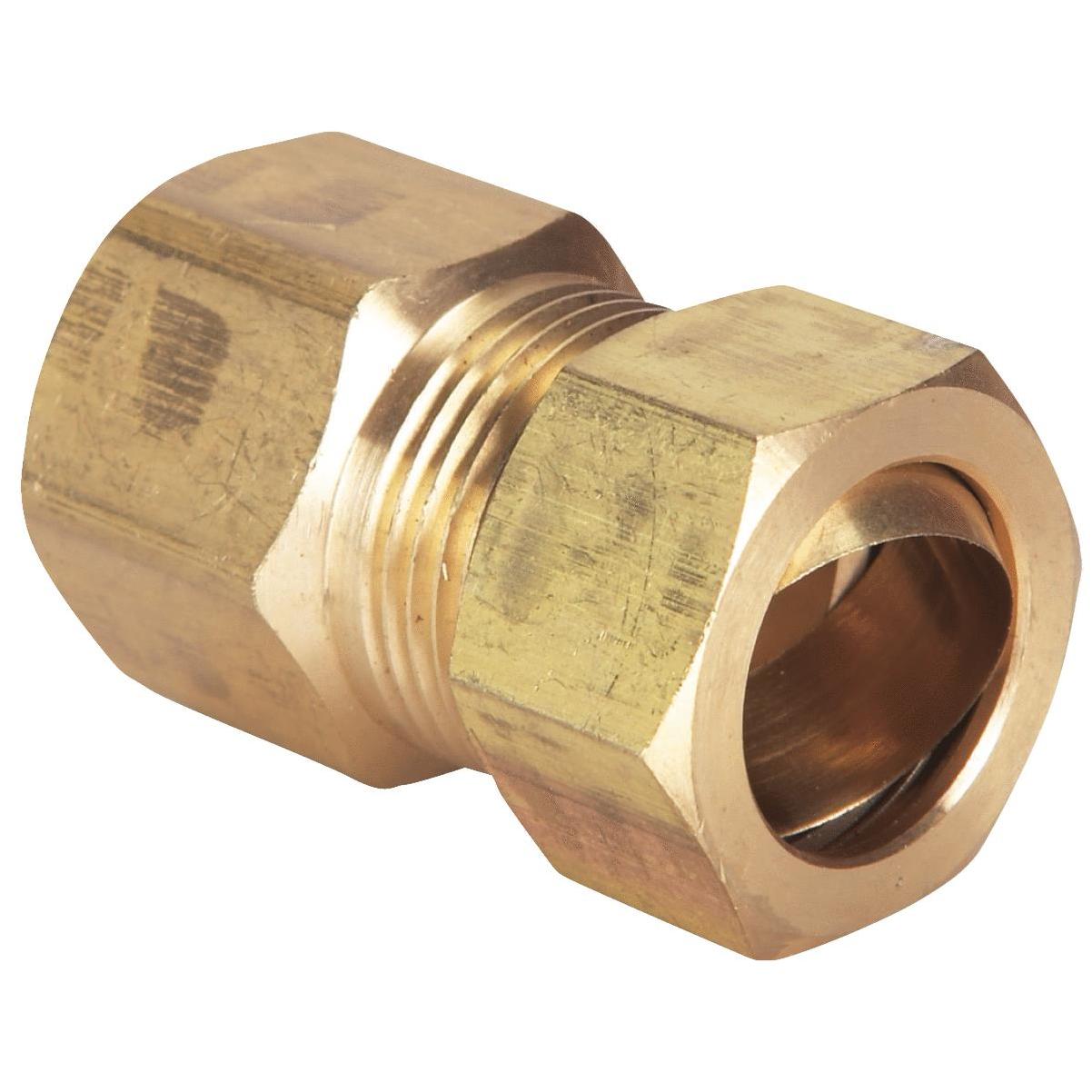 Anderson Metals Brass Compression Reducing Union, Lead Free, 5/8 x 1/2 In.