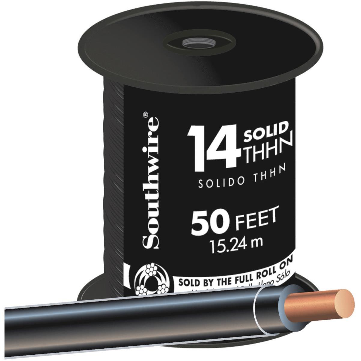 Southwire 10-AWG Stranded Black Copper THHN Wire (By-the-foot) in